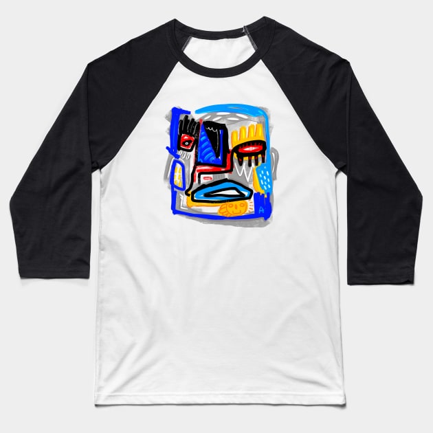 face Baseball T-Shirt by Angel Rivas